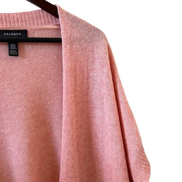 Halogen Cashmere Open Front Cardigan Sweater In Pink One Size - Picture 4 of 13